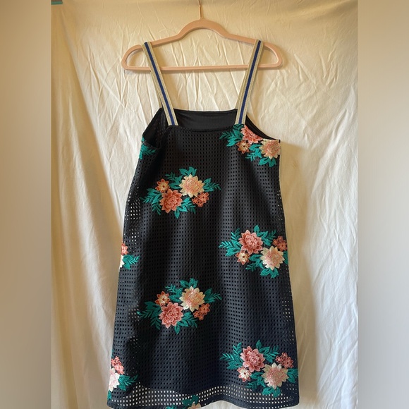 Zara Trafaluc Black Floral Mesh Dress Mini‎ Flowers Women's Size M - Picture 6 of 11
